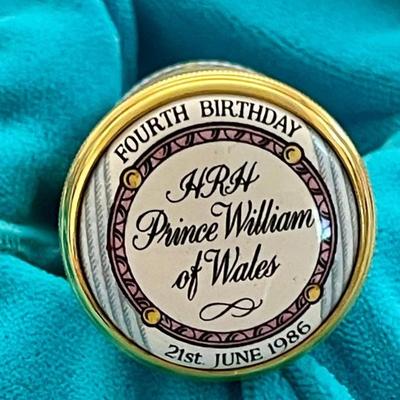 Halcyon Days Enamel Prince William Of Wales 4th Birthday Copper Box England IOB