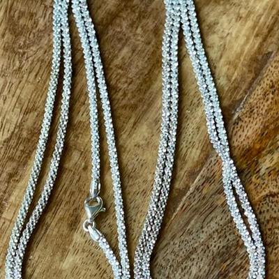 Sterling Silver 925 Italy 54 Inch Necklace - Total Weight - 24.4 Grams 
