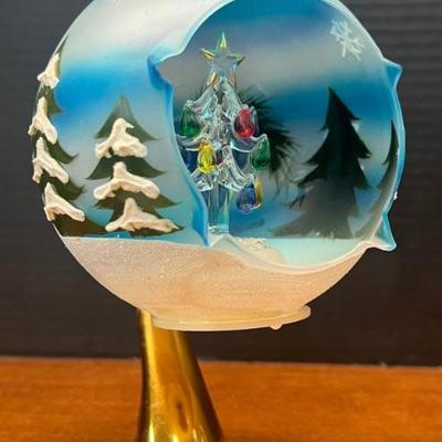 Lighted Sorelle Glass Ornament With Art Glass Stand 