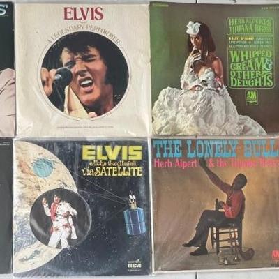 (8) Assorted Vintage Vinyl Albums - Kenny Rogers, Elvis, Billy Squier, Herb Alpert, David Life 