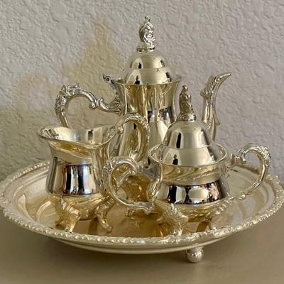 Wallace Silversmiths Baby Baroque Silver Plate Tea Set
