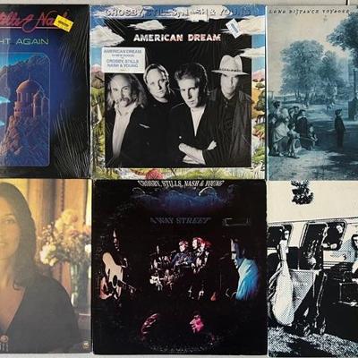 (6) Vintage Vinyl Albums -crosby, Stills, & Nash, Joan Bez, The Moody Blues, Chaffey College Jazz 