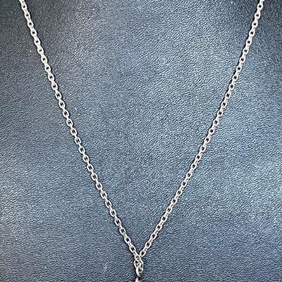 Vintage Sterling Silver 28 Inch Chain With Round Pendant - Total Weight 13.4 Gram 