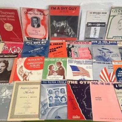 Large Lot Of Vintage Sheet Music - Happy Jack Turner, Dolly Sister, Matt King Cole, And More