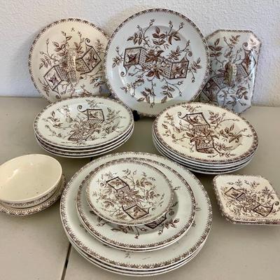 W. & Co. Etruria Hannley No. 53735 Ironstone Dishware Incomplete Set