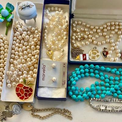Costume Jewelry - Marvella Faux Pearls, May D & F