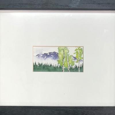 Original Catherine Sunderland-vis Miniature Framed Watercolor - Mountain Mist 2018