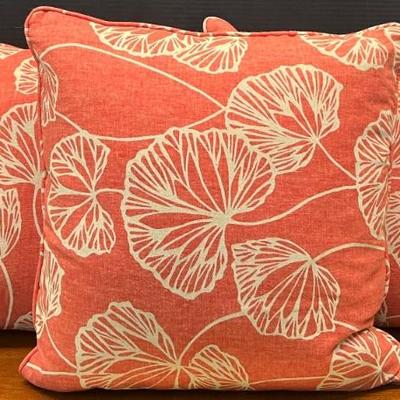 Set Of 3 Pacific Coast Feather Cushion Orange Outdoor Pillows