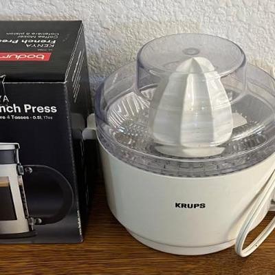 Bodum Kenya French Press In Original Box With Krups Household Juicer 