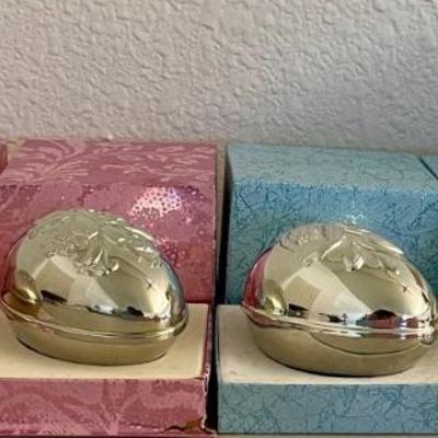 4 Wallace Silver Plate Lely Eggs In Original Boxes