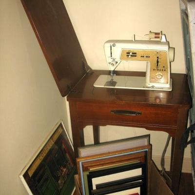 singer sewing machine in cabinet $ 65.00