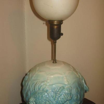 ceramic raised fish pattern lamp  $ 165.00