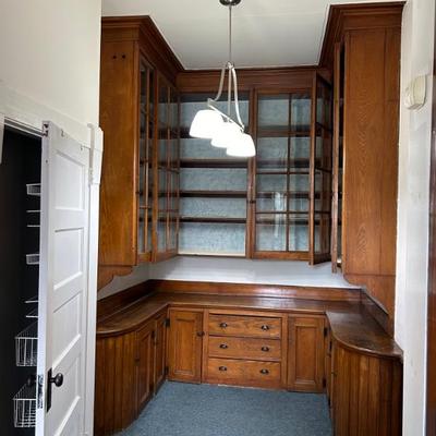 Original Glass Front Pantry Cabinets