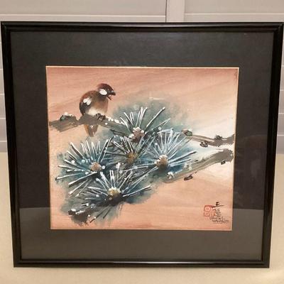 MMF073 Framed Original Chinese Brushstroke Painting Signed
