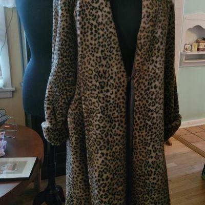 Leopard print overcoat