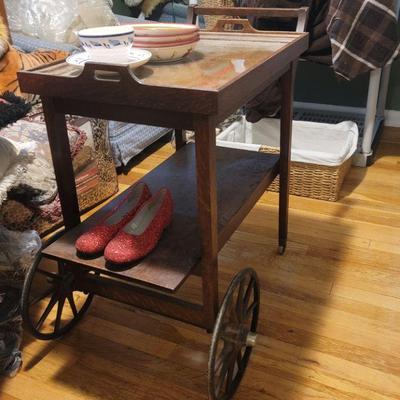 Tea Cart and those Red Slippers!
