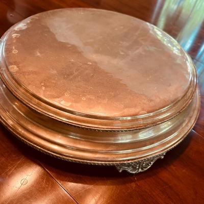 Silver plate cake pedestal 