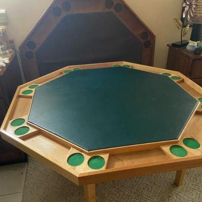 2- Poker tables- both have legs that fold up for easy storage