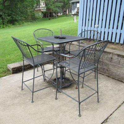 High top patio table with 4 chairs