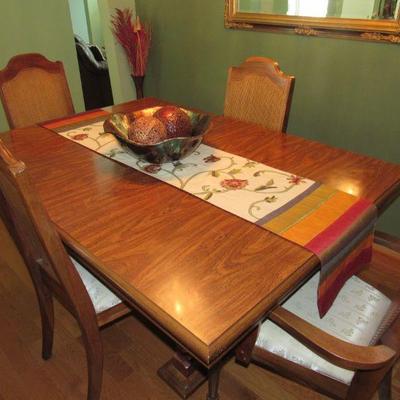 Dining table with 6  chairs. Only 4 shown but there are 6.