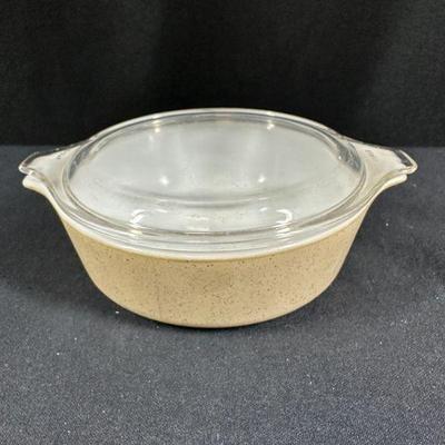 PYREX BROWN SPECKLED DISH