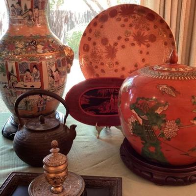 Melon ginger jar, famille rose all marked Macau