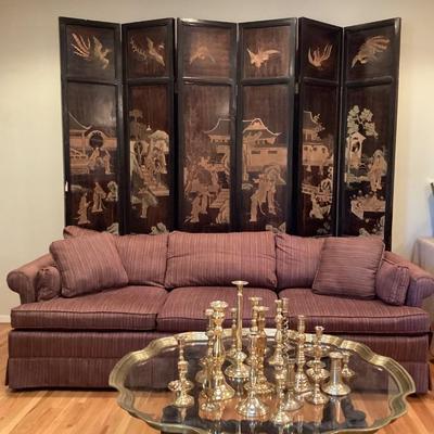 6 panel painted sceen vintage