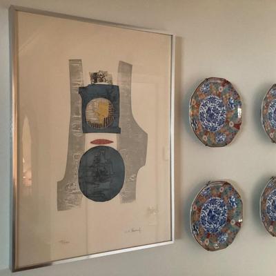 Kyu Baik Hwang 1970 etching signed