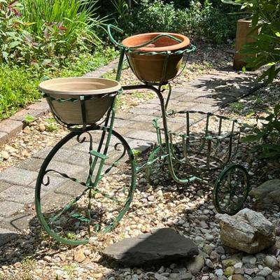 Wr. Iron tricycle plant stand