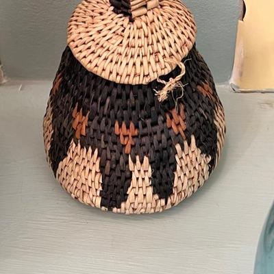 Vintage handwoven African basket