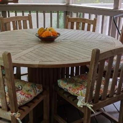 Teakwood porch dining table/4 chairs