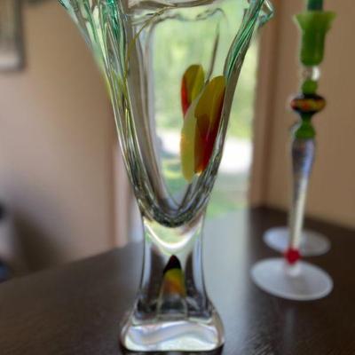 Adam Jablonski signed Art Glass Vase