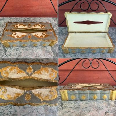 Vintage Florentine tissue box