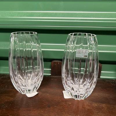 Set of 2 Mikasa Crystal bud vases. 