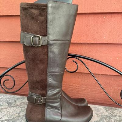 Dansko brown suede and leather moto style boots. European size 39, US size 8.5