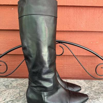 Via Spiga size 8 1/2 black leather riding style boots