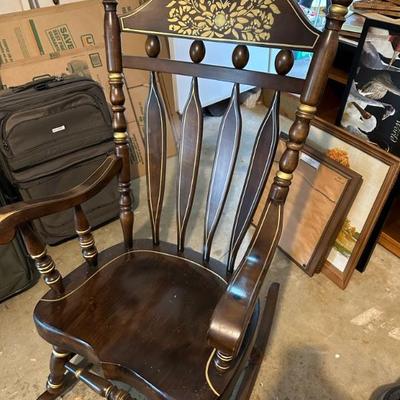 Beautiful dark wood rocking chair