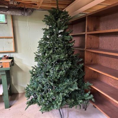 7-foot-tall lighted artificial Christmas tree