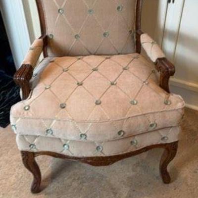 Upholstered Havertys Chair and Mirror