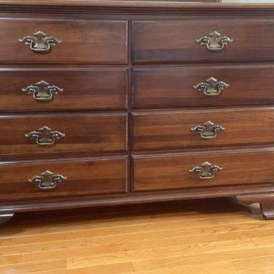 Solid Cherry Dresser And Mirror