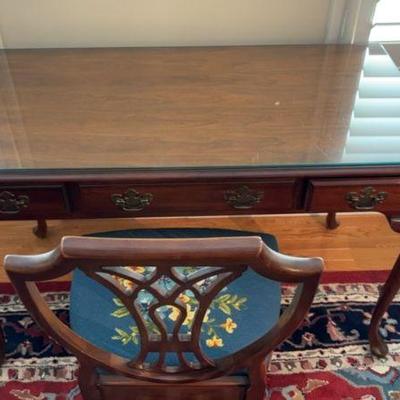 Writing Desk with Needlepoint Cushion Chair