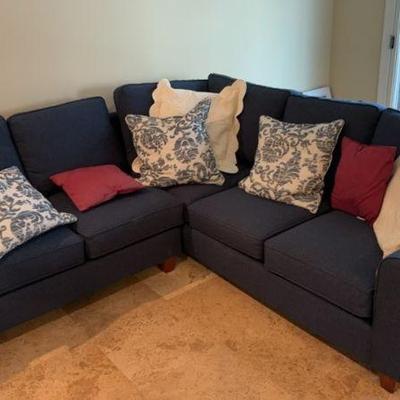 Haverty's Sectional Couch - Navy