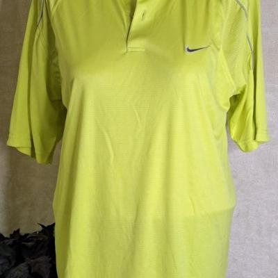 NWT Men's Neon Yellow Nike Sports Fashion Dry- Fit Golf Shirt Size XXL 