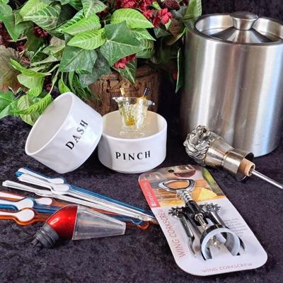 Bar Accoutrements ( Word Of The Day ) Includes Stainless Ice Bucket, Fab Lionhead Spout & More