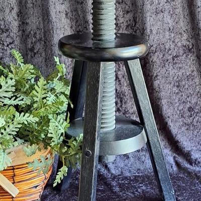 Fun And Funky Old Fashion Style Stool In Black Painted Finish