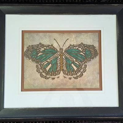 Beautifully Framed And Double Matted Butterfly Print 29 X 26