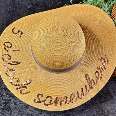 5 O'clock Somewhere Sequined Straw Hat By Sun- N- Sand Headwear