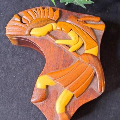 Gorgeous Kokopelli Handcrafted Wood Puzzle Box By The Competition