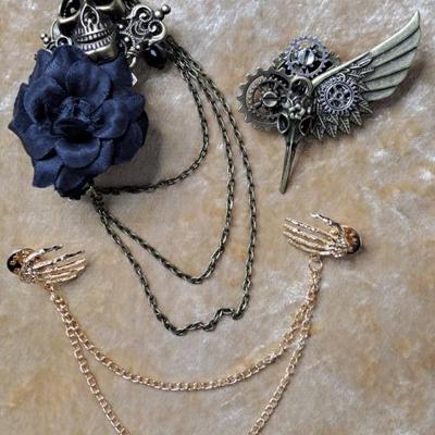 Trio Of Steampunk Pins/ Brooches New!