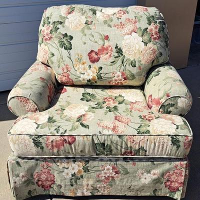 Beautiful English Cottage Style Overstuffed Floral Chair